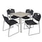 Kee Kee Square Table & Chair Set, Wood, Metal, Polypropylene Top TB3030PLBPCM44BK - alternate 1